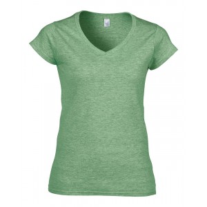 Gildan SoftStyle ni V-nyak pl, Heather Irish Green (T-shirt, pl, kevertszlas, mszlas)