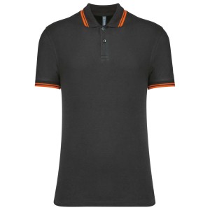 Kariban frfi rvidujj gallros pl, Dark Grey/Orange (gallros pl, 90-100% pamut)